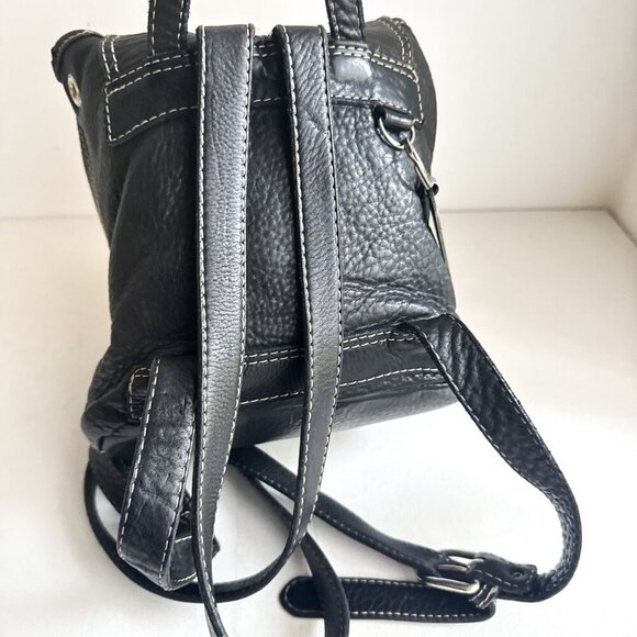 Stone Ridge Black Leather Mini Backpack - Picture 2 of 5